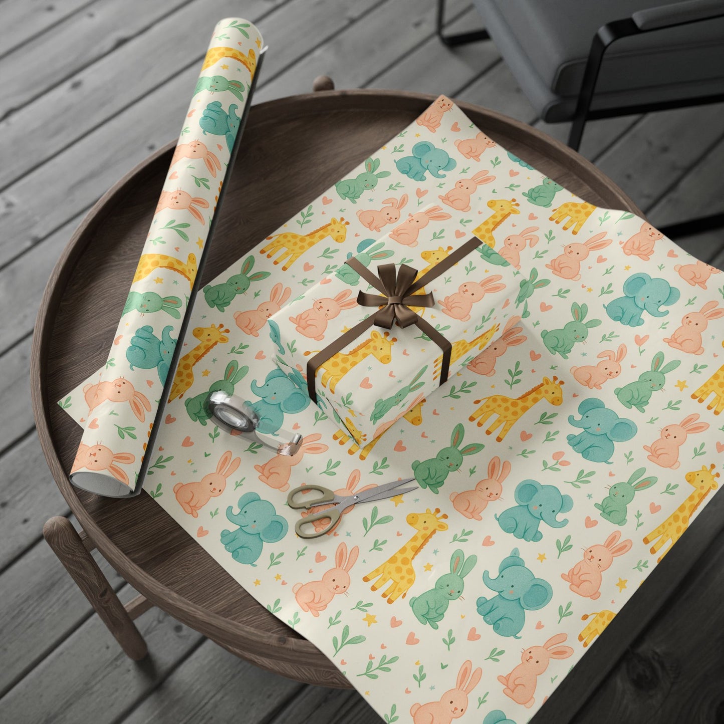 Cute Animal Wrapping Paper, Perfect for Birthdays, Baby Showers, Easter Gifts, Eco-Friendly Gift Wrap, Child-Friendly Designs
